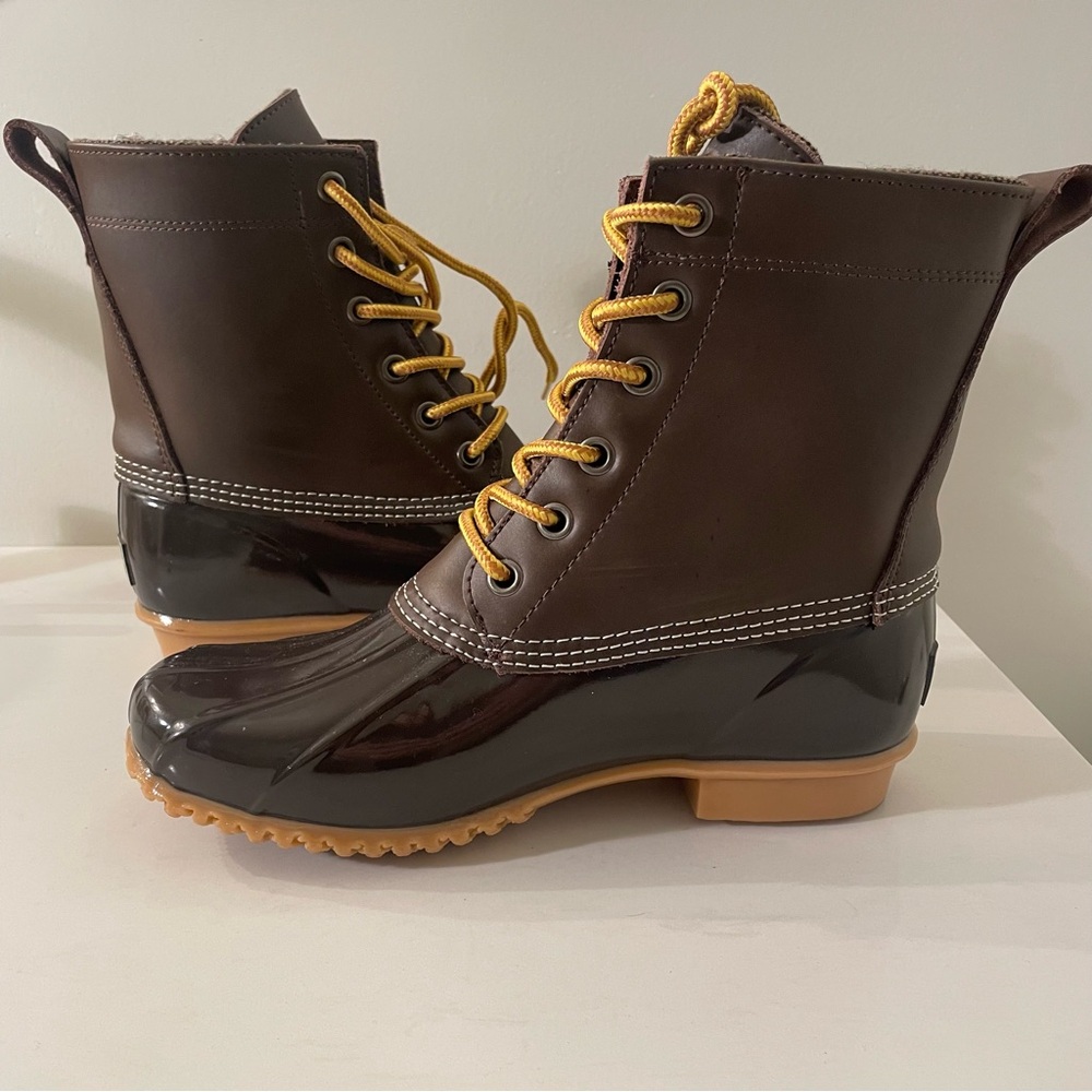 •G.H. BASS & CO.•Brown Leather Upper Harlequin Duck Boot, women’s size 7